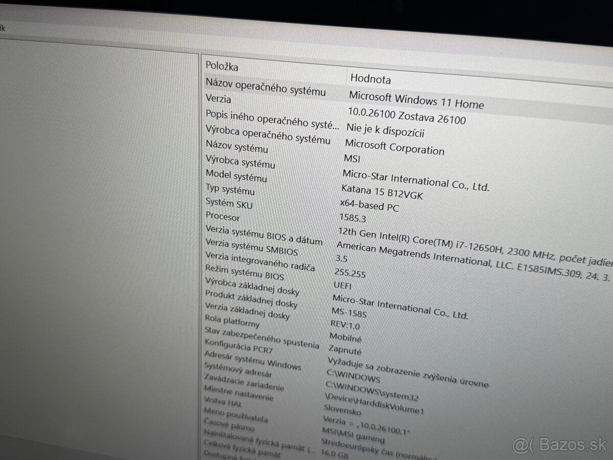 MSI Katana 15 –RTX 4070 i7-12650H - 14