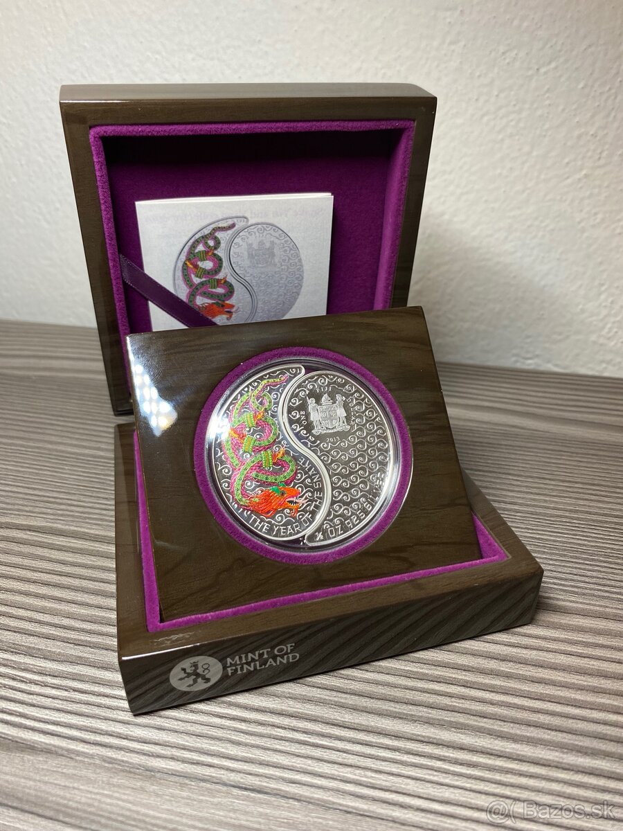 Fiji 2013 snake Yin and Yang Strieborná minca zberatelska - 14