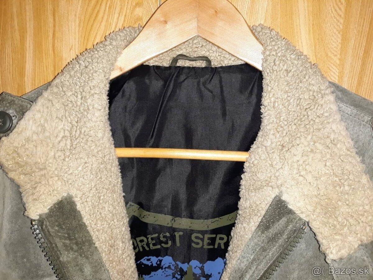 Mustang Kožená bunda zelená na zimu - 14