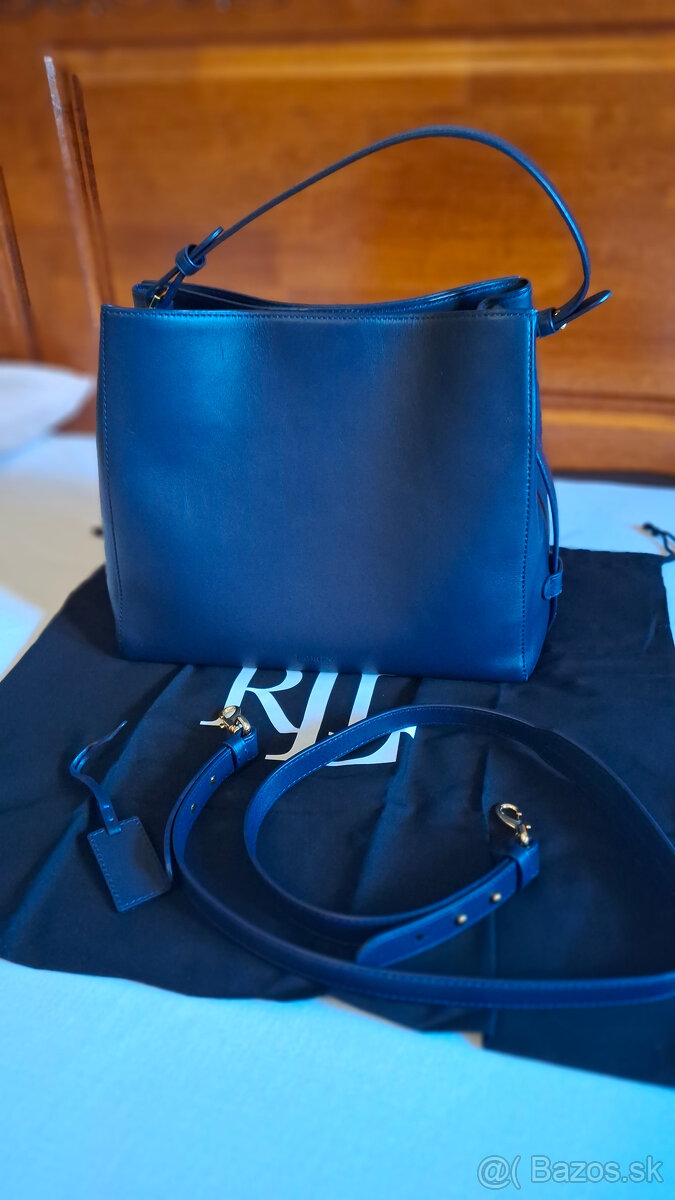 tmavomodrá a čierna kabelka ralph lauren nové - 14