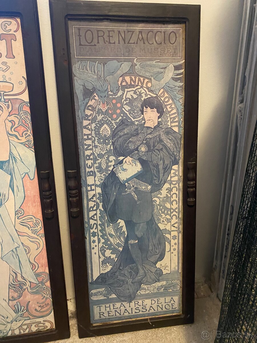 Alfonz Mucha krásne 4 secesné obrazy na stenu - 14