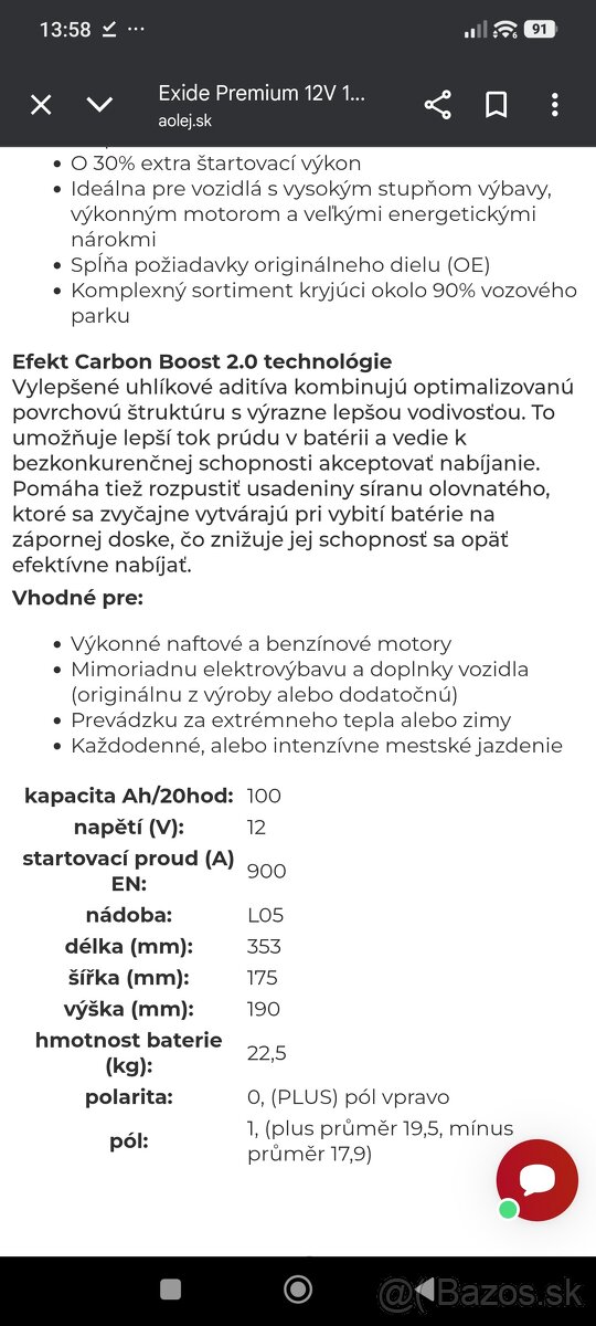 Exide Premium 12V 100Ah 900A EA1000 - 14