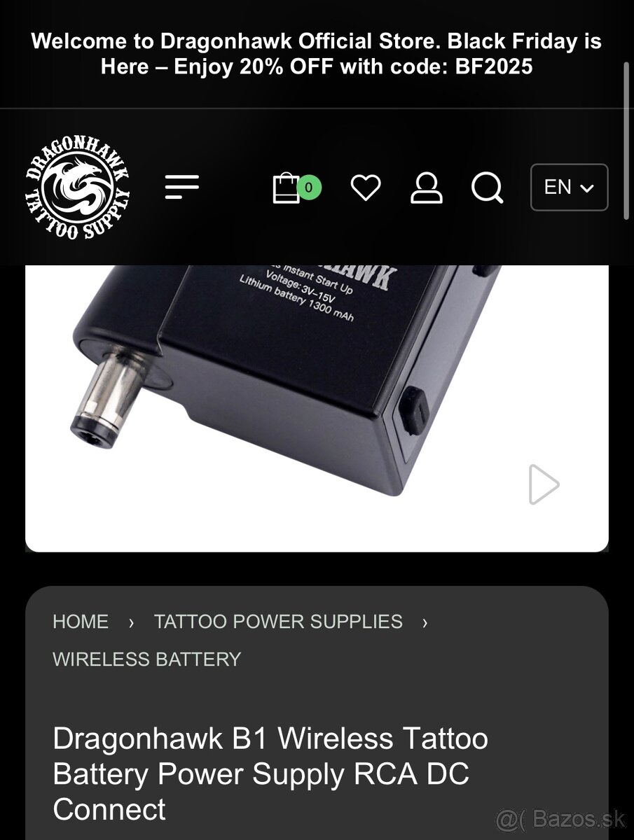 Dragonhawk B1 Wireless Tattoo Battery Power Supply DC Co - 14