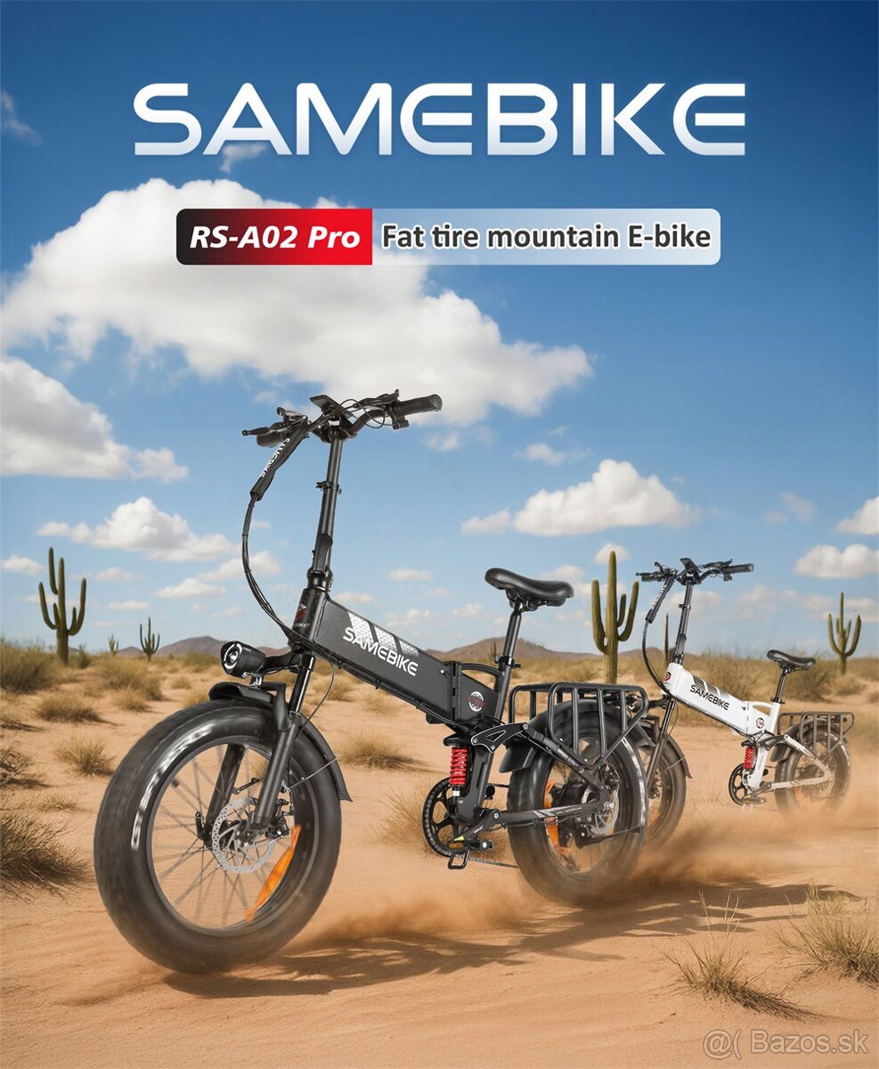 Skladací fat ebike Samebike 20x4.0",750W,15Ah,45km/h,100km - 14