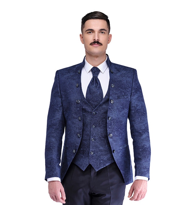 Wilvorst, svadobný modrý barokový oblek - 14