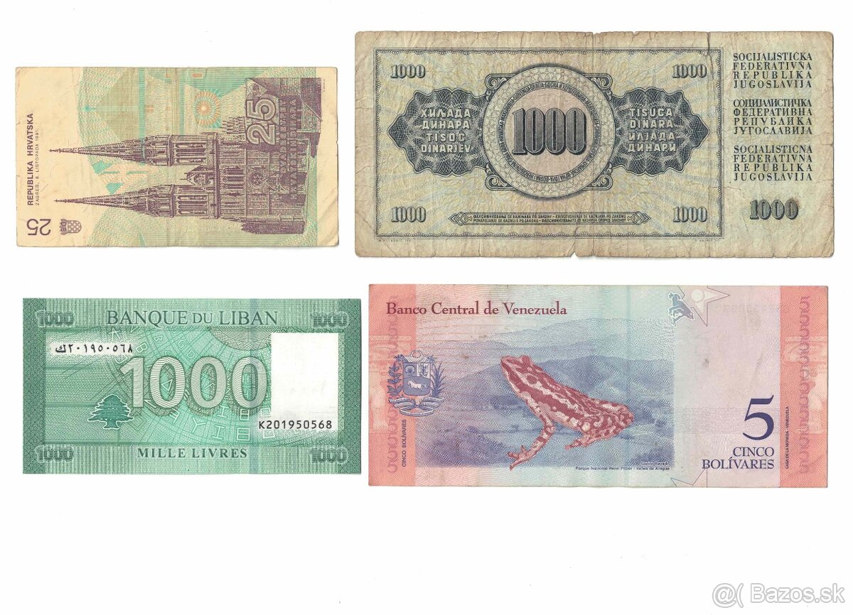 Zbierka bankoviek - rôzne po 2eur + Kubánske mince (doplnené - 14