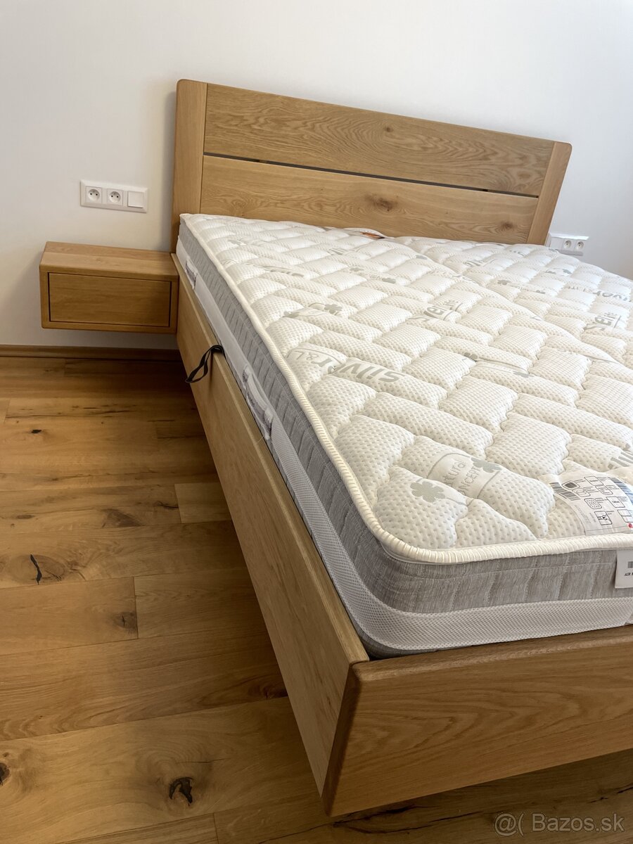 Dubová posteľ s úložným priestorom - levitujúci dizajn - 14