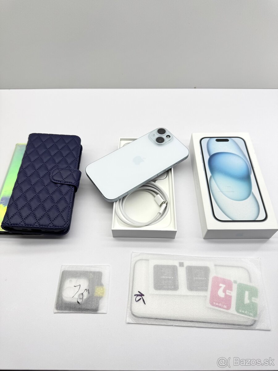 iPhone 15 128GB BLUE ORIGINÁL STAV+PRÍSLUŠENSTVO - 14