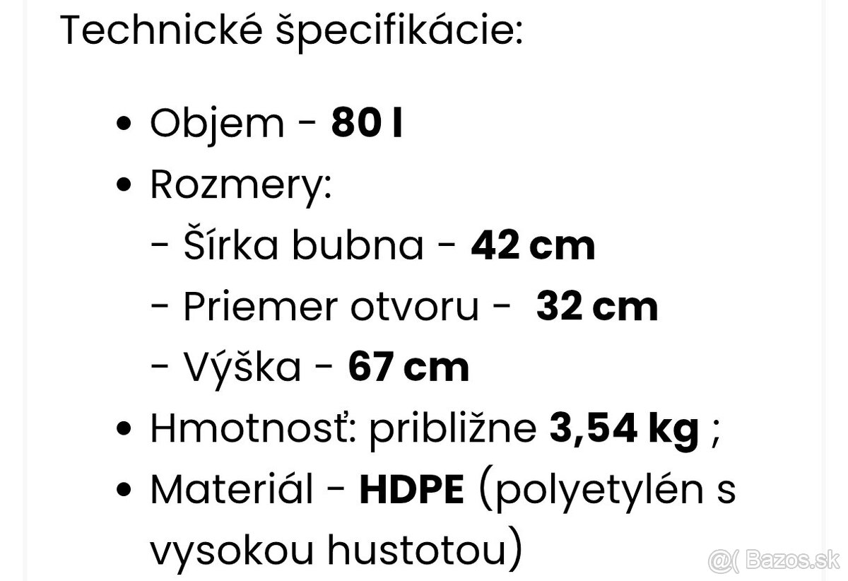 Predám potravinárske 80l plastové sudy - 14