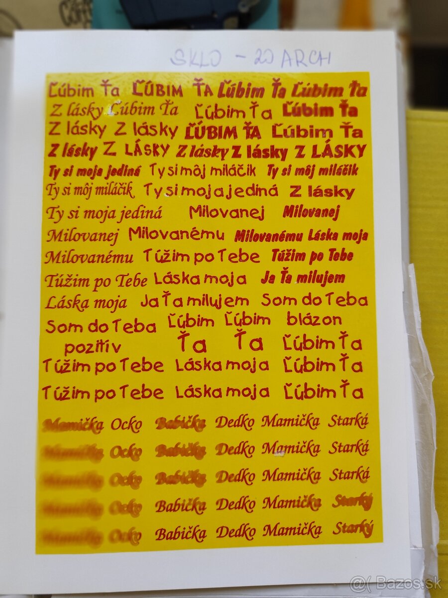 Predam Vypaľovacie nalepky na sklo, porcelán,200C - 14