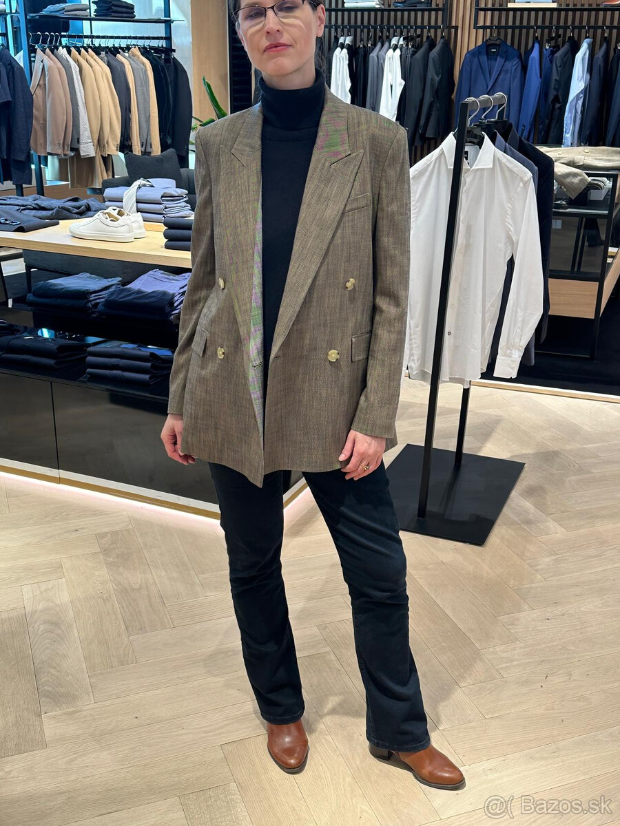 dvojradové zelené sako - 34 - Boss - nové - 14