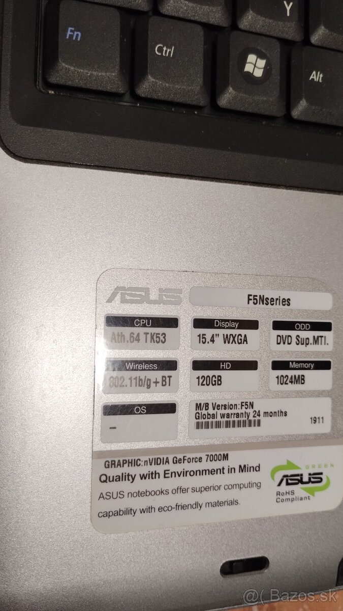 Predám notebook Asus F5N - 14