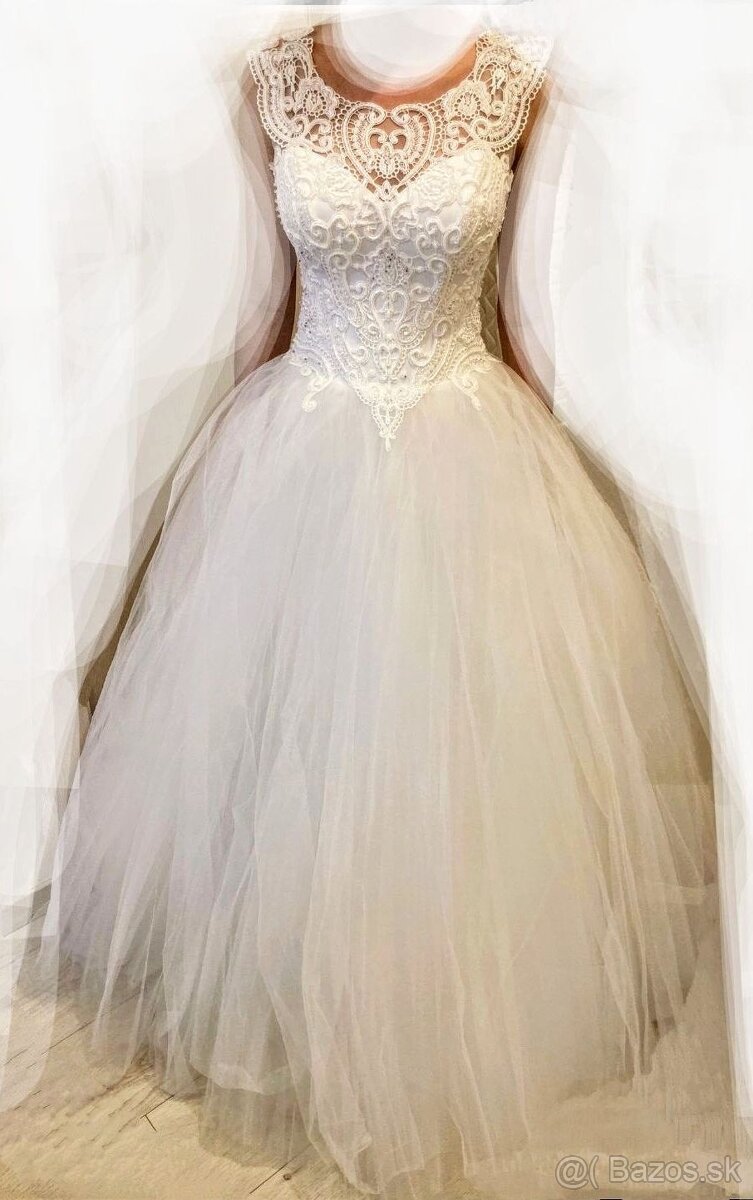 Svadobné šaty 36-38,alebo S-M - 14