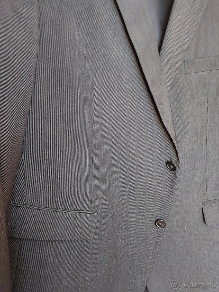 Pánsky oblek Antracit prúžok - 14