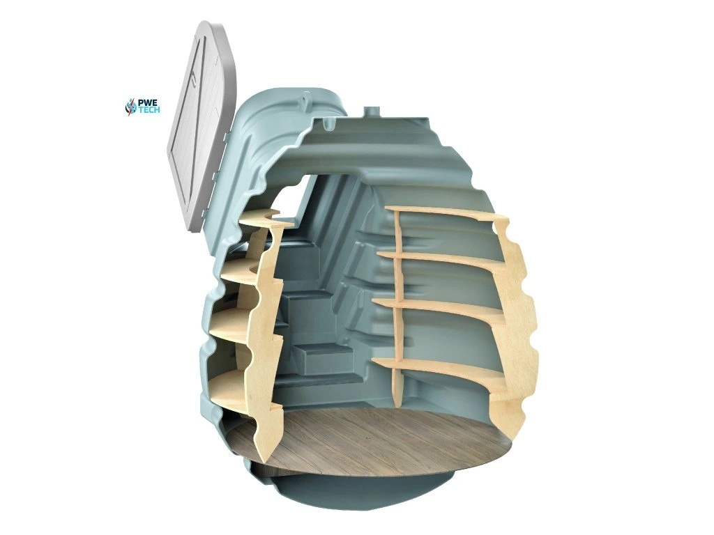 Podzemná plastová monolitická pivnica svetlo šedá 7,5 m3 - 14