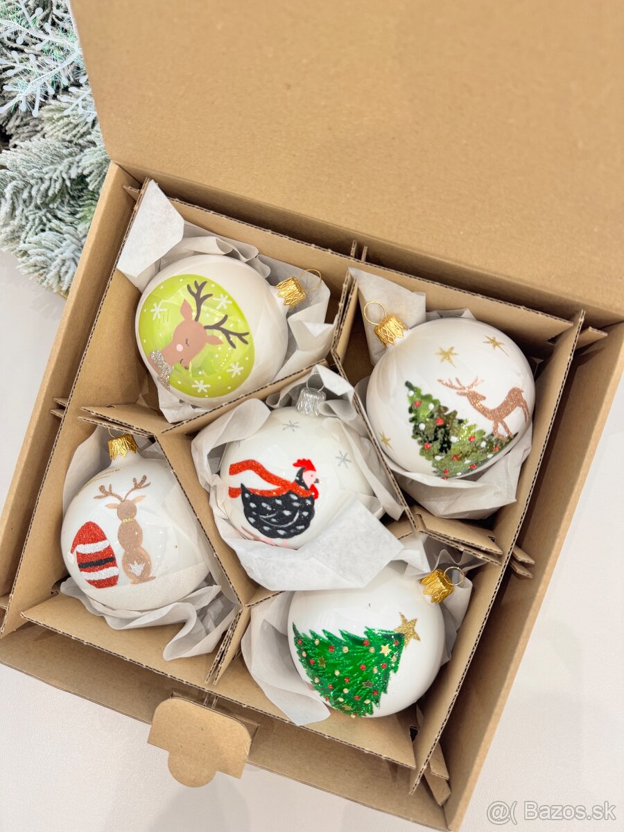 Vianočné ozdoby , vianočné sklenené gule - 14