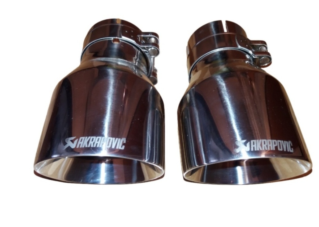 Leštená Nerezová univerzálna koncovka výfuku Logo Akrapovič - 14