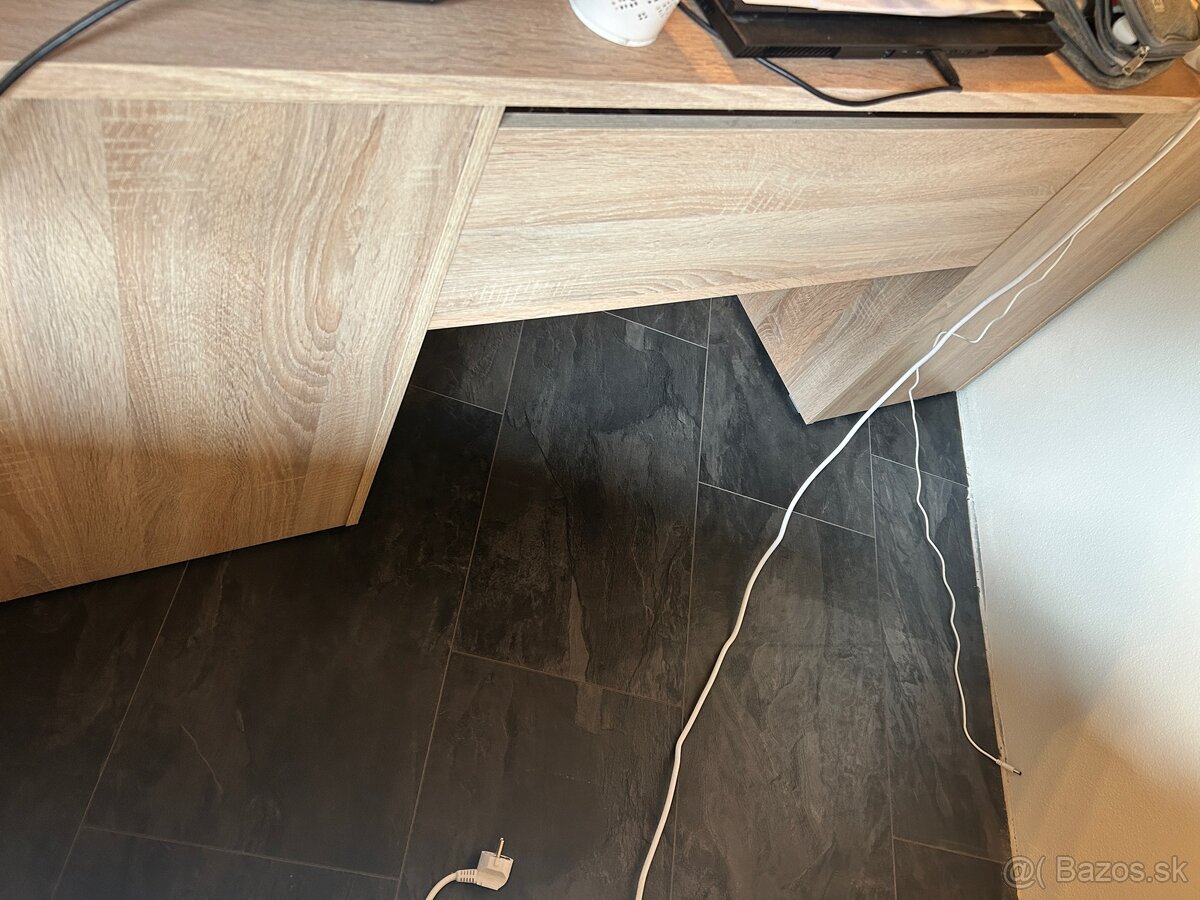 Písací stol Robby dub/sonoma/šedý lesk - 14