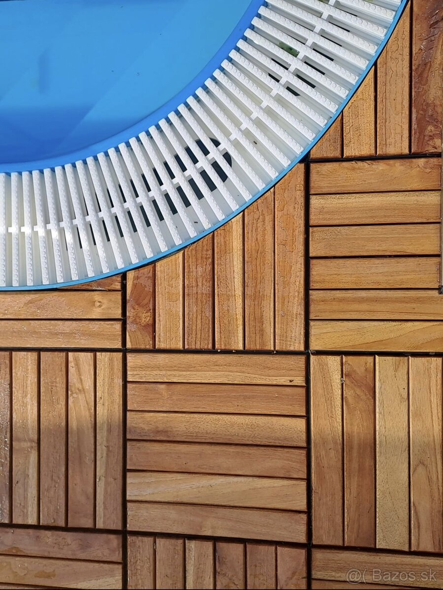 Teakové terasové zahradní dlaždice 30x30x2,5 cm olejované - 14