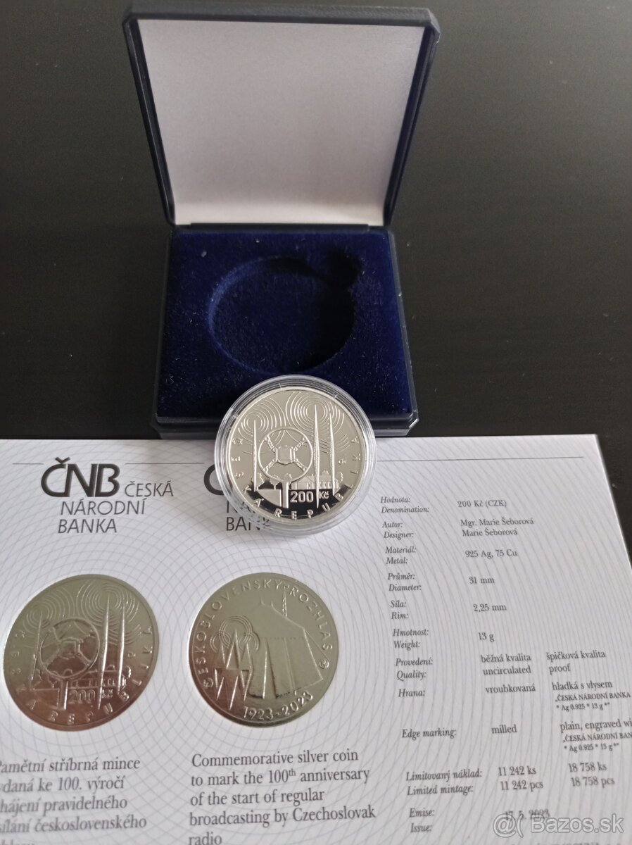 Strieborné mince 200 korún Česká Republika PROOF - 14