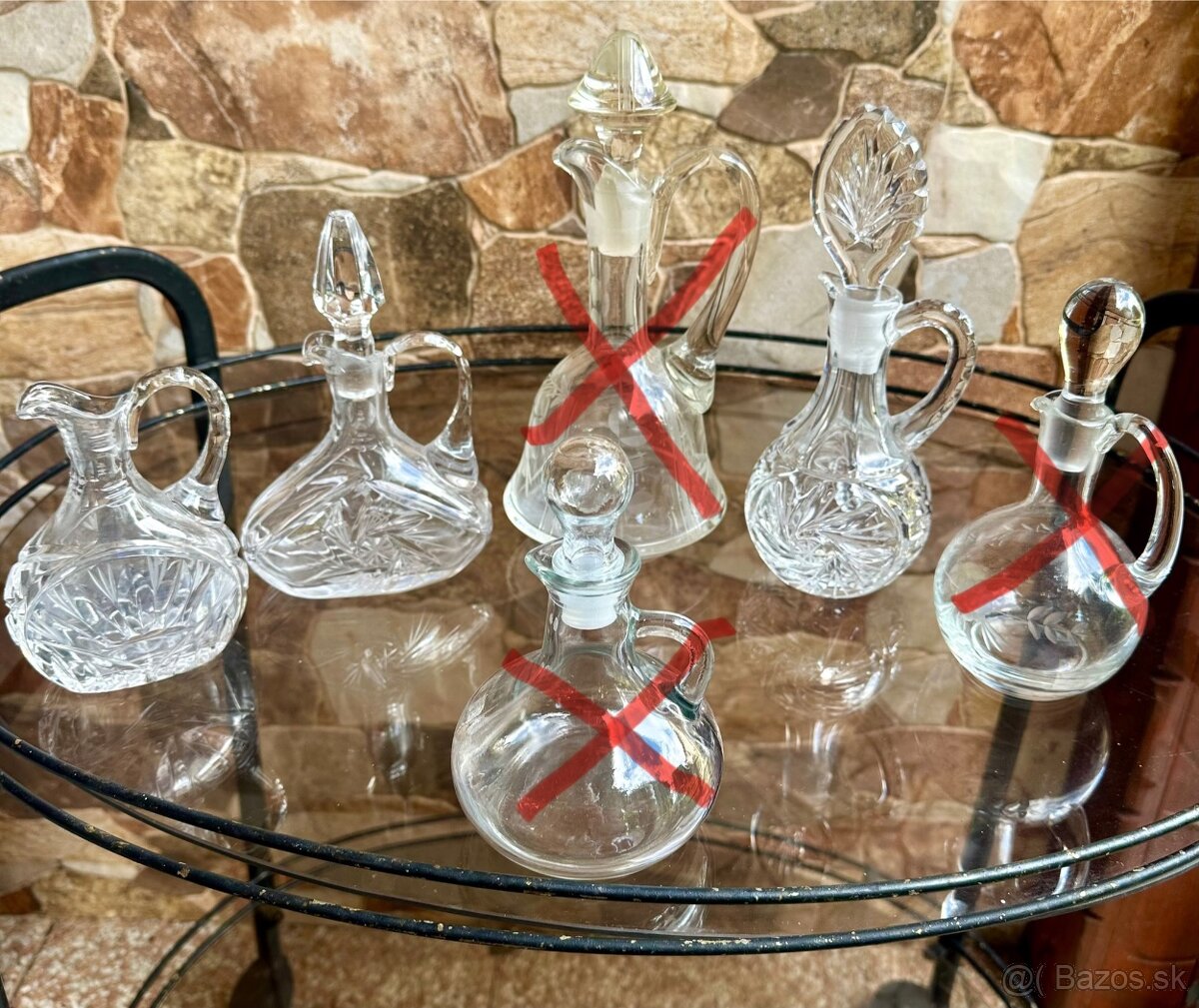 Karafi, sklenky, irisovane vázy - 14