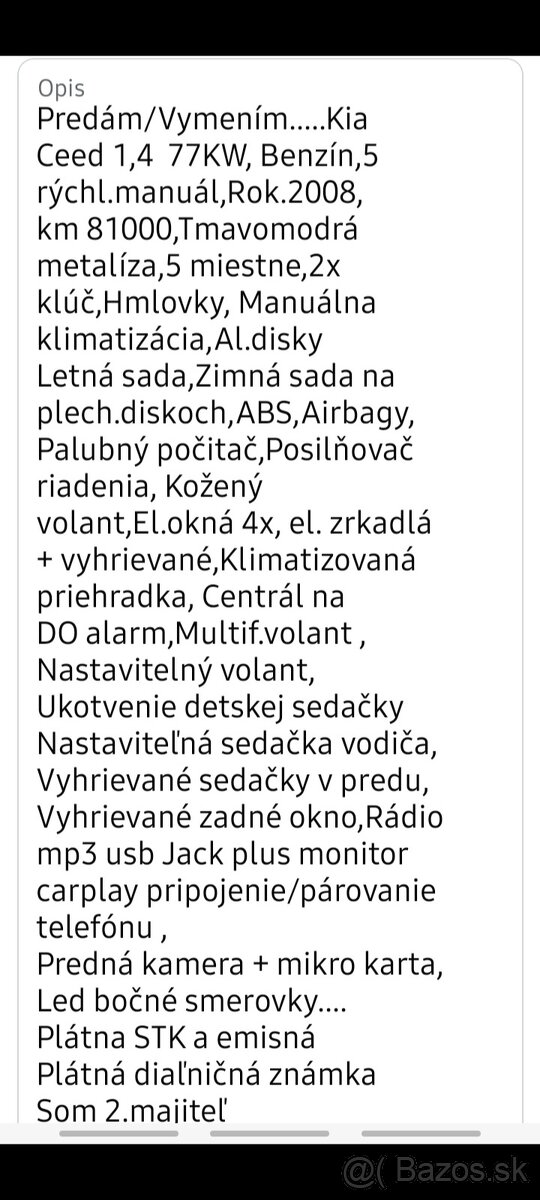 Predám Kia Ceed 1,4 77Kw, benzín, 82000km - 14