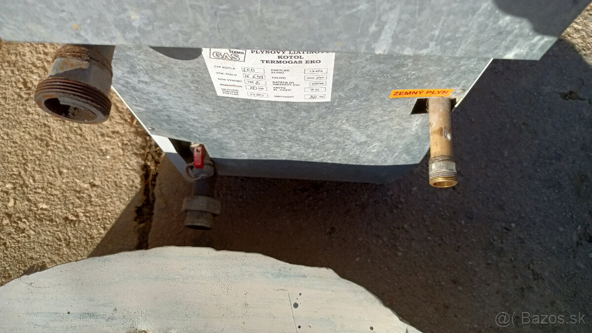 Plynový liatinový kotol, čerpadlo, expanzná tlaková nádoba - 14
