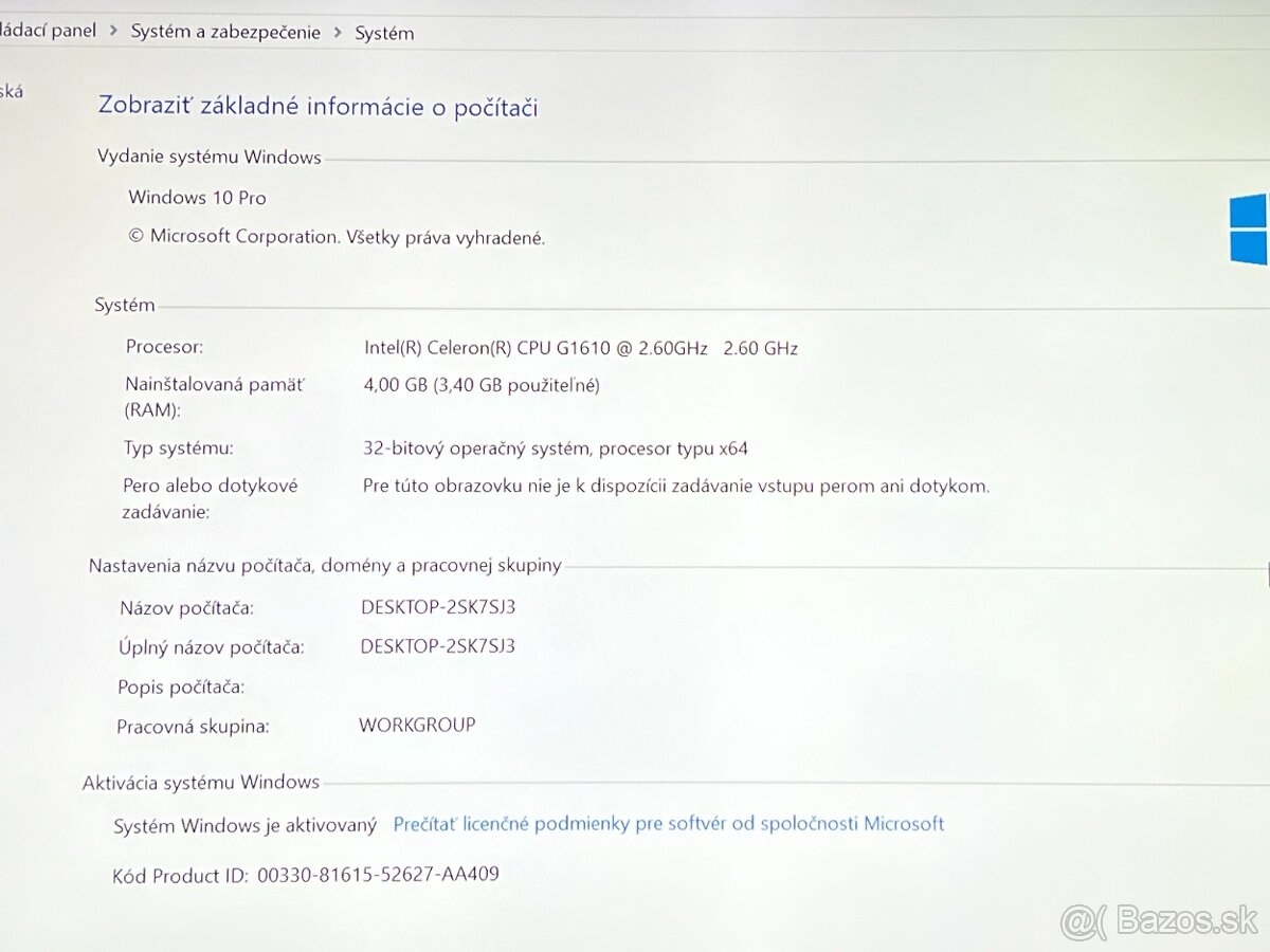 Stolový PC / intel celeron / 4GB Ram / 150GB WD HDD - 14