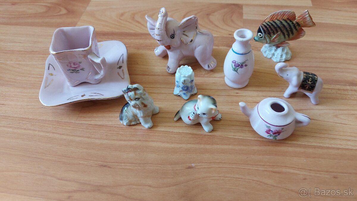 Ružový mini porcelán a miniaturky - 14