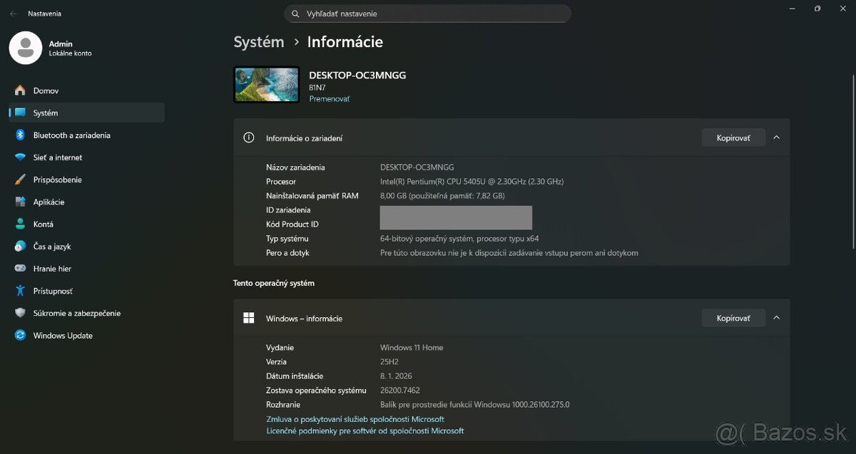 Lenovo Ideapad S340/Intel 5405U/8GB RAM/FHD/SSD+HDD/Podsv.kl - 14