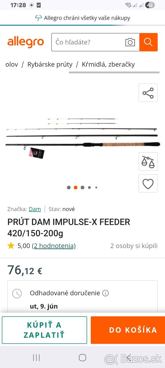 Predám feeder 150-200g 4.2m - 14