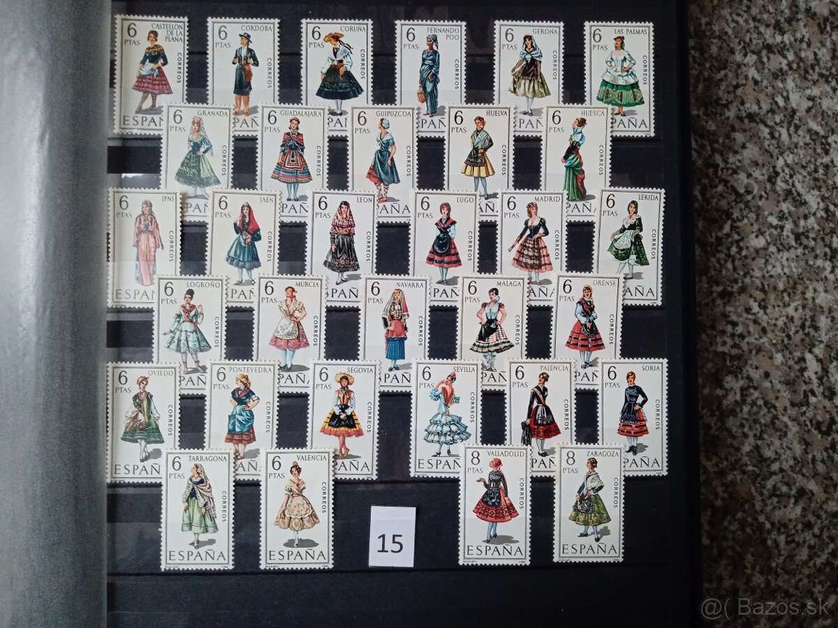 Poštové známky č.468 - ŠPANIELSKO - 15 sérií - 14