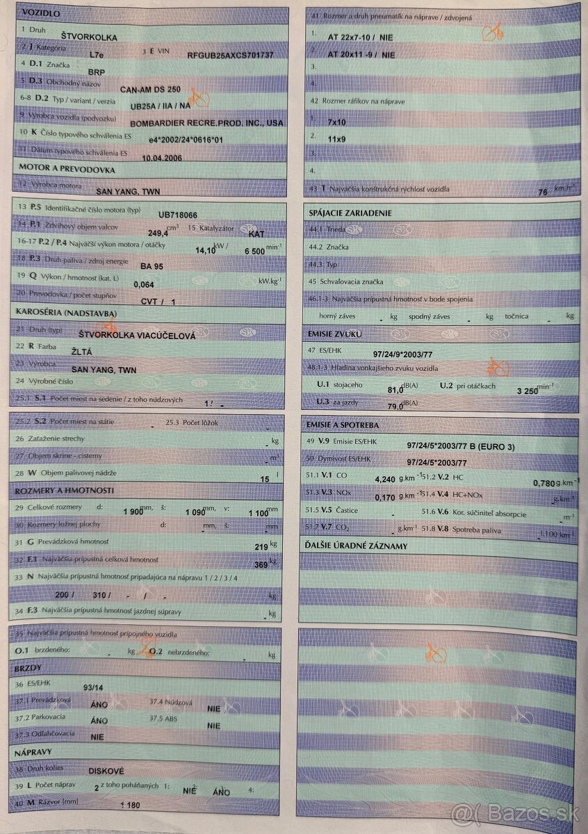 CAN-AM DS 250 (L7e) - ŽLTÁ - 14