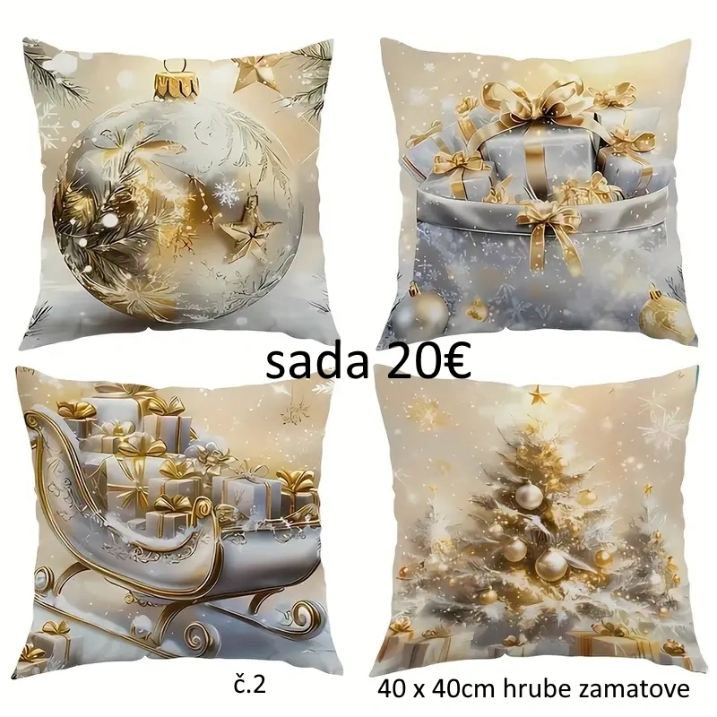 Vianočné obliečky na vankúš 40 x 40cm NOVE - 14