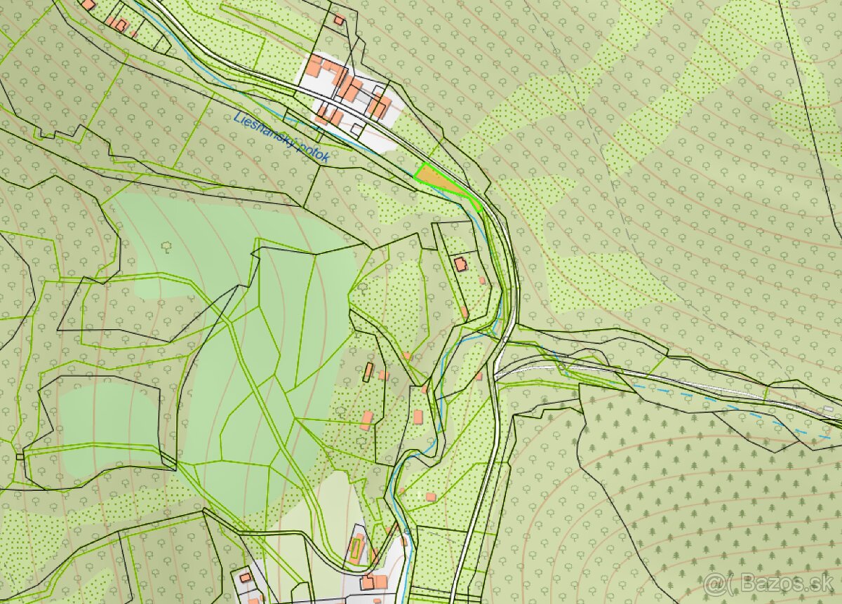 Na predaj lesný rekreačný pozemok Drietoma - Liešna, 6549m2 - 14