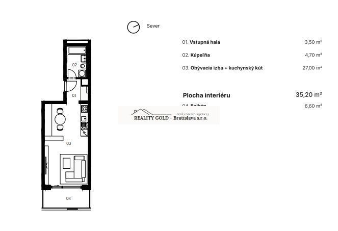 1izbový byt NOVOSTAVBA, Prístavná - 14