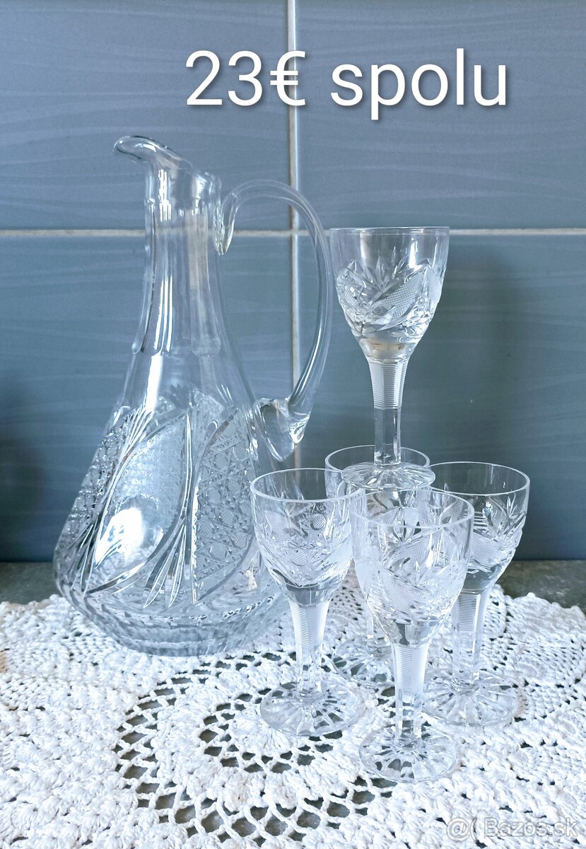 Krištáľ - vázy, poháre, misa - 14