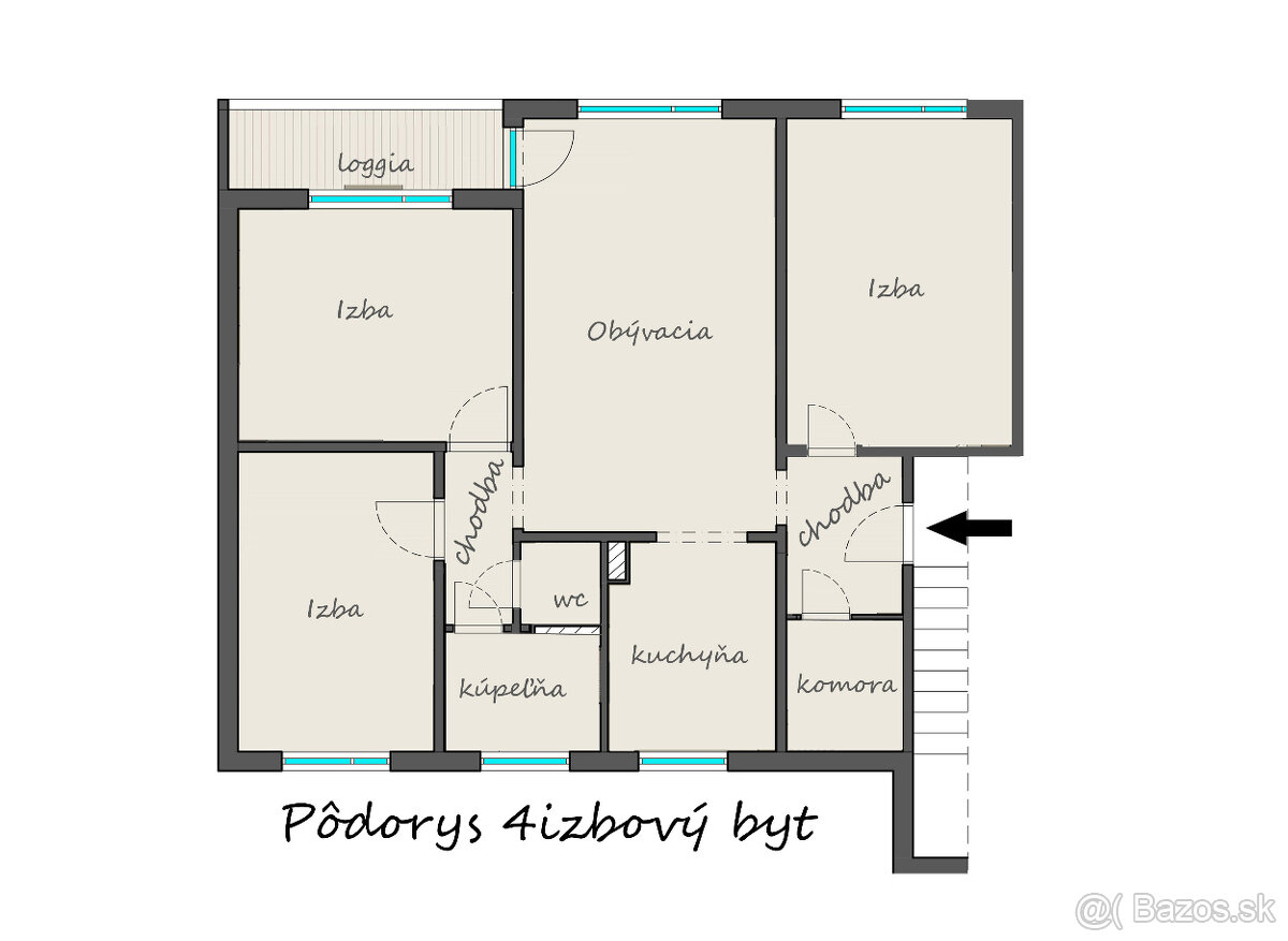 4i byt BB / FONČORDA / úžitková plocha 104 m2 - 14