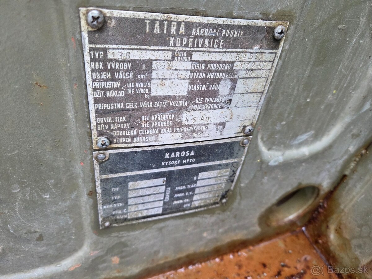 TATRA T138 cisterna - uloženka - na prestavbu - 14