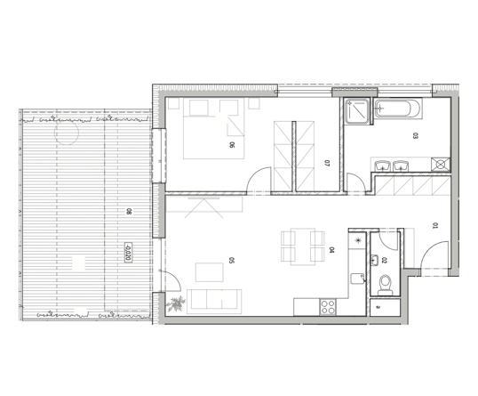 CENTRUM jedinečný 2 izb.byt s predzáhradkou 92 m2 - 14