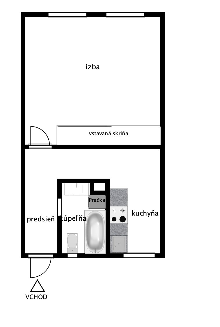1-izbovy byt Sancova Bratislava - 14