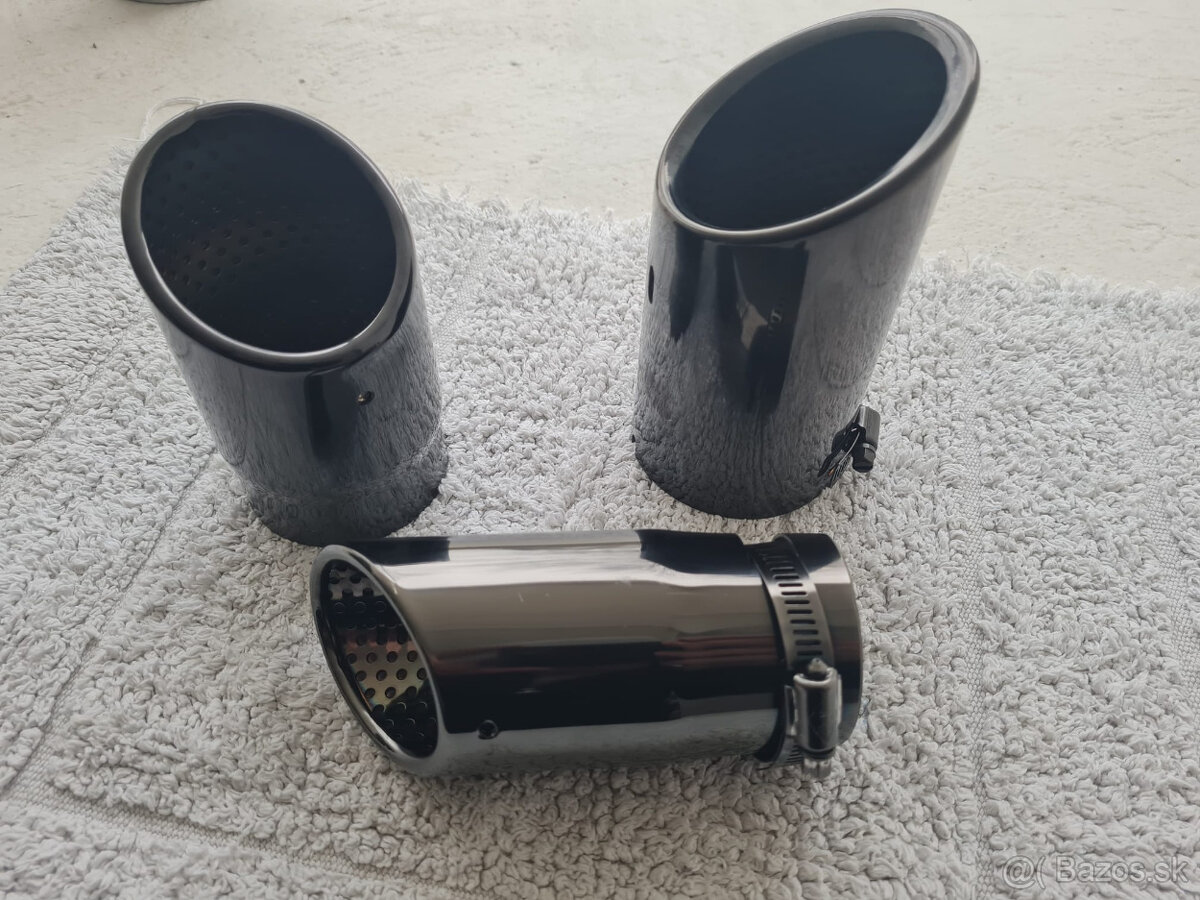 NEREZOVÉ a ČIERNE koncovky na výfuk - dvojitá koncovka - 14