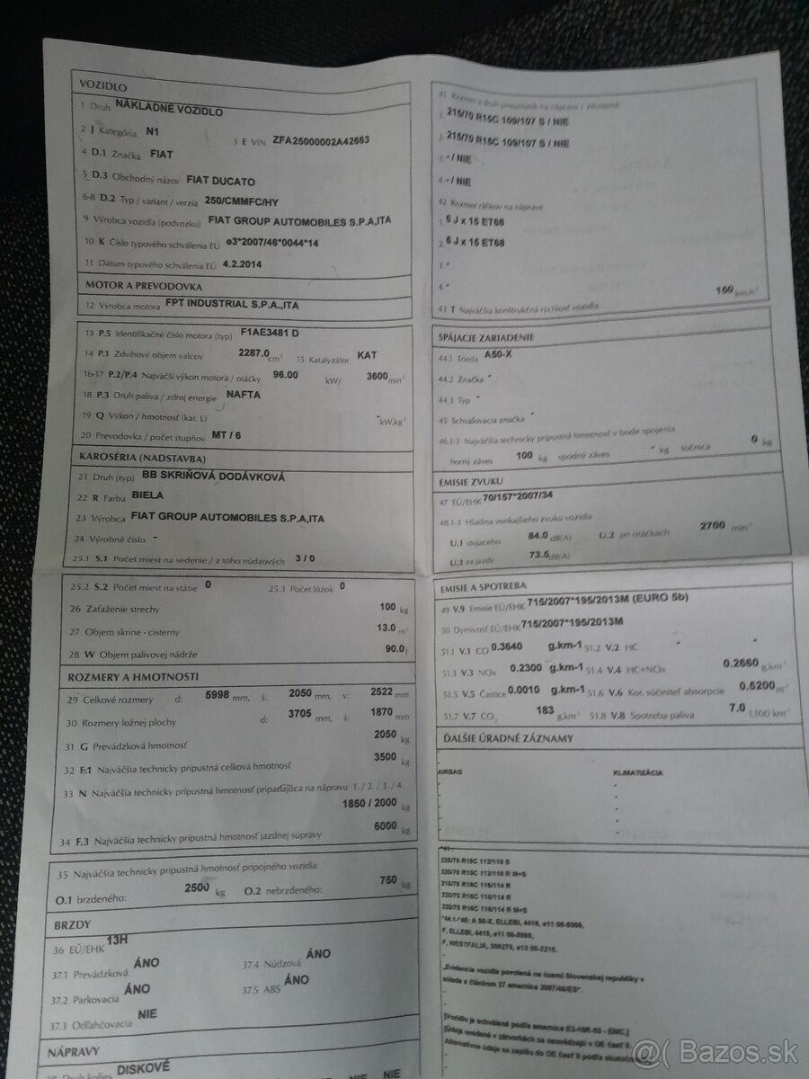 Fiat Ducato 2,3 L3H2 96kw 12/2016 148247km - 14