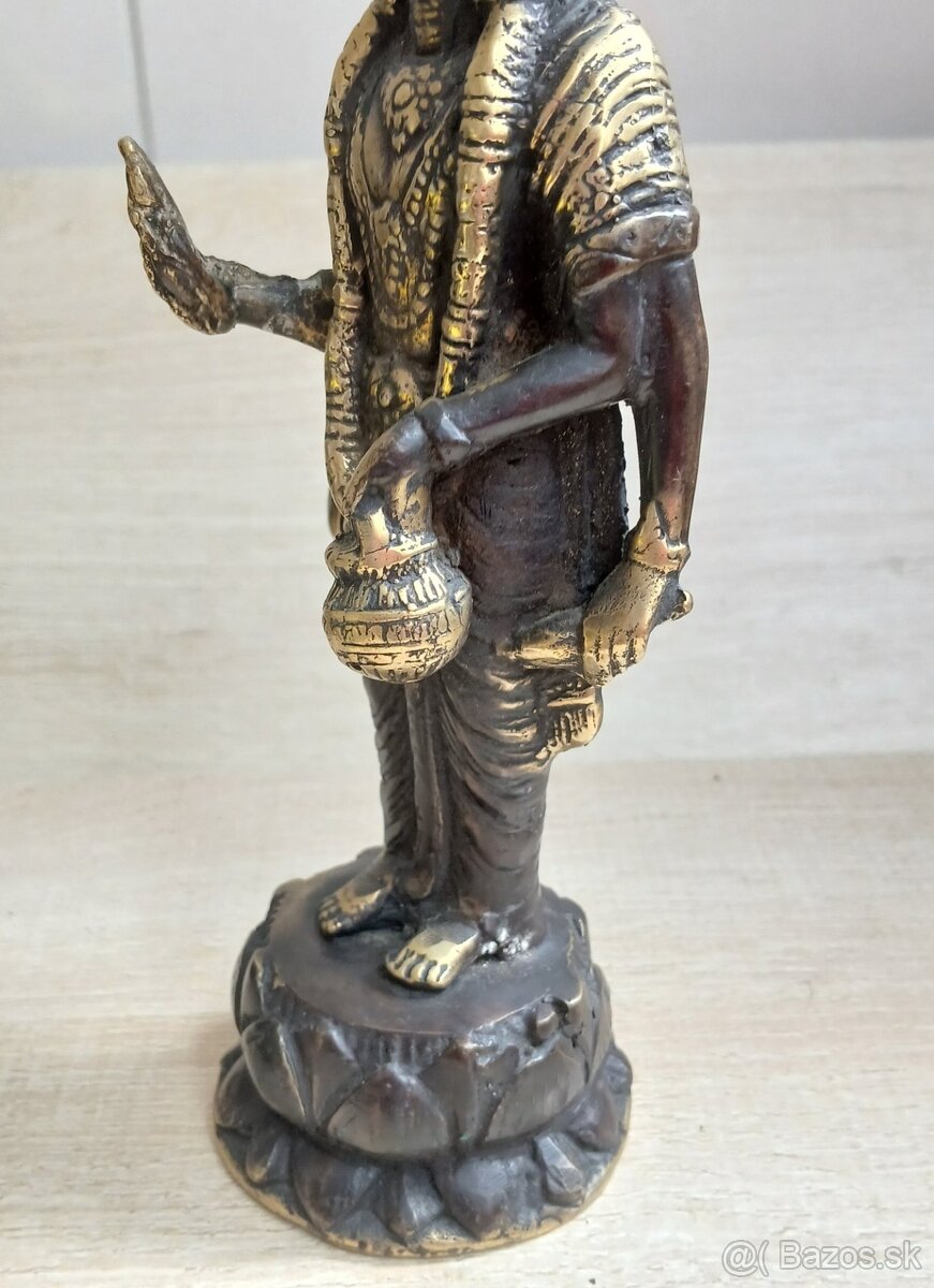 Ručne vyrobená sada troch bronzových Hindských božstiev - 14