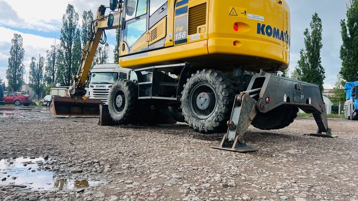 Kolové rýpadlo Komastu PW 158 - 2631 mth TOP STAV - 14