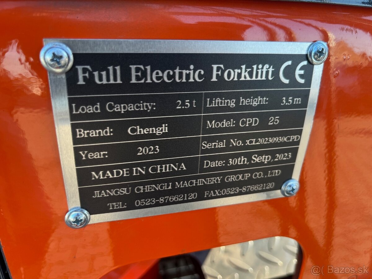 Elektrický vysokozdvižný vozík CPD - 25 Li-on - 14