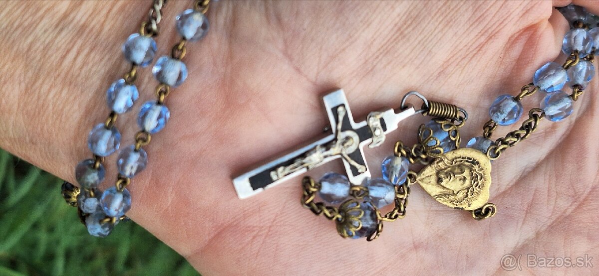 Starožitný ruženec vintage - 14