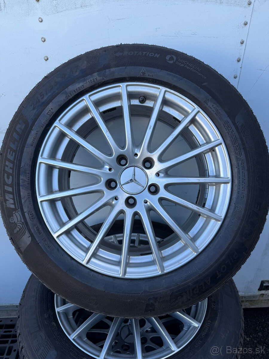 PREDÁM sadu 17" AL disky Mercedes-Benz +zimné pneu MICHELIN - 14