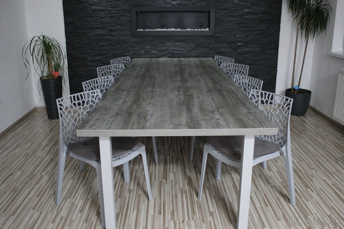 Nový jedálenský stôl pre 8-10 ľudí 300cm x 110cm - 14