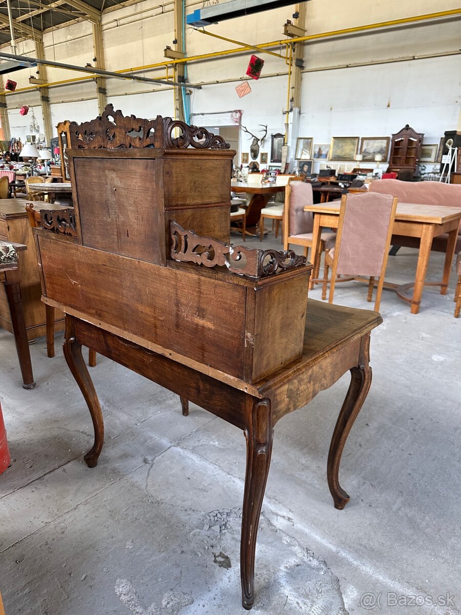 starožitný písaci stolík s nadstavbou - 14
